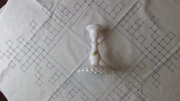 Milk Glass Candle Stick - Image 4
