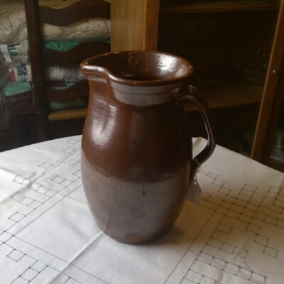 Brown Stoneware Pitcher